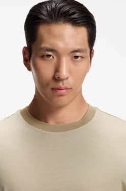 T-Shirt aus luxuriöser Travel Wool mit FK-Halsabschluss