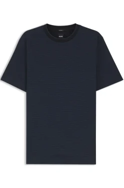 T-Shirt aus merzerisierter Baumwolle mit dreifarbigem Jacquard-Muster