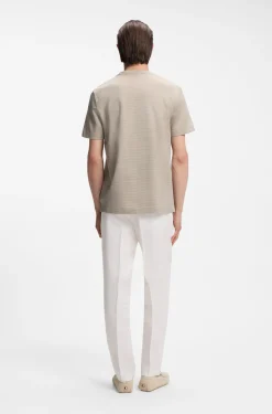 T-Shirt aus merzerisierter Baumwolle mit dreifarbigem Jacquard-Muster