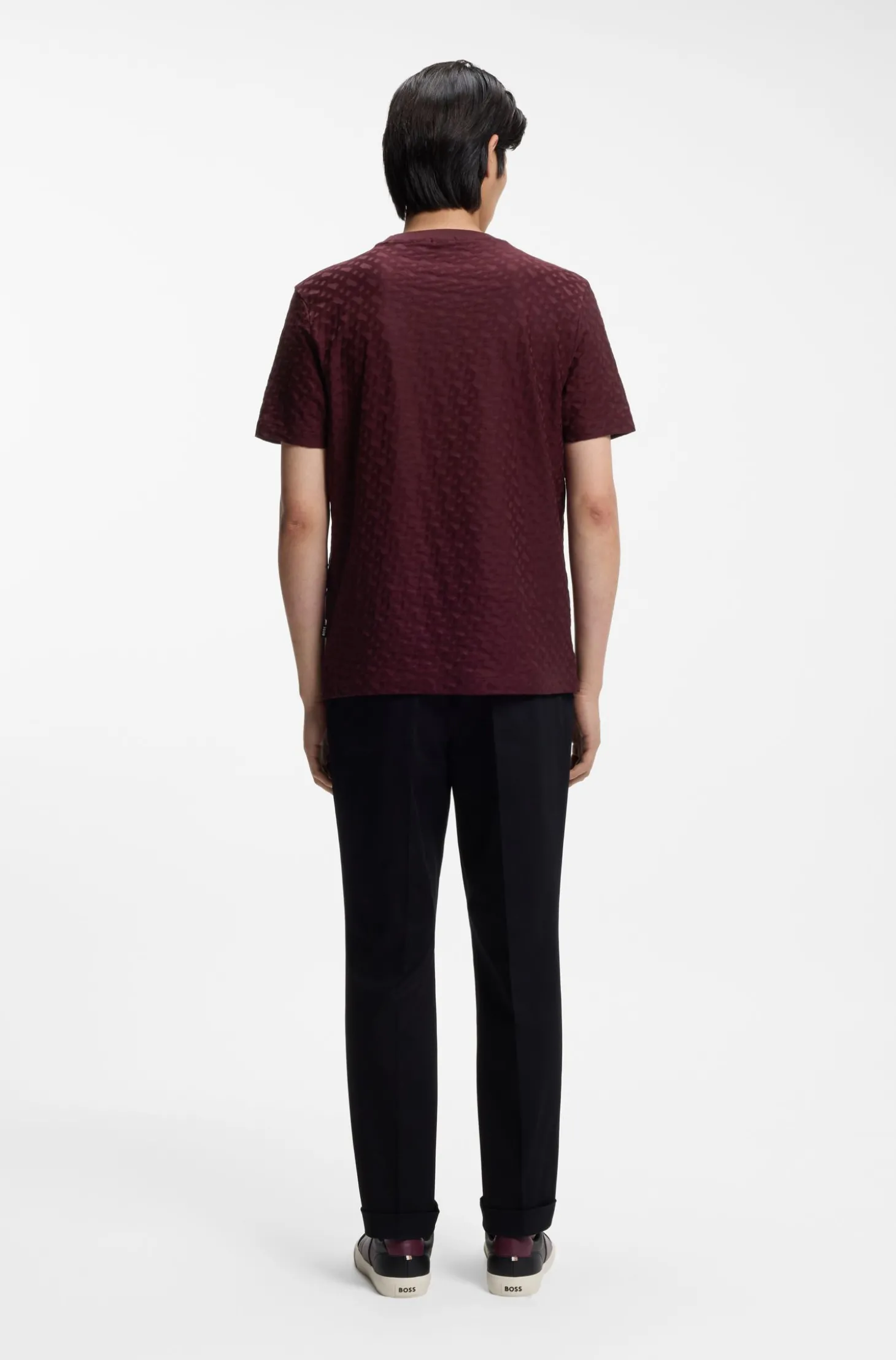 T-Shirt aus merzerisierter Baumwolle mit Jacquard-Monogrammen
