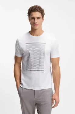 T-Shirt aus merzerisierter Baumwolle mit geometrischem Artwork
