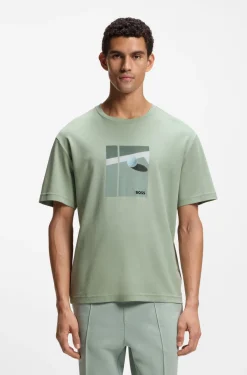 T-Shirt aus Pima-Baumwolle mit Tennis-Artwork