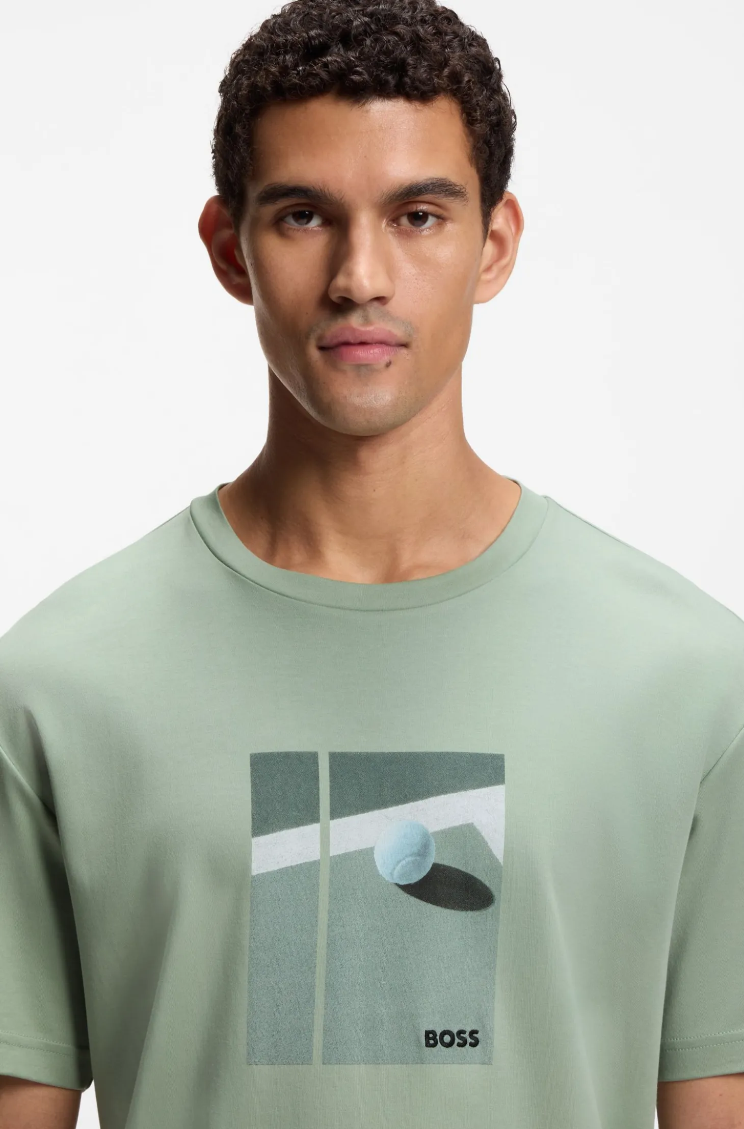 T-Shirt aus Pima-Baumwolle mit Tennis-Artwork