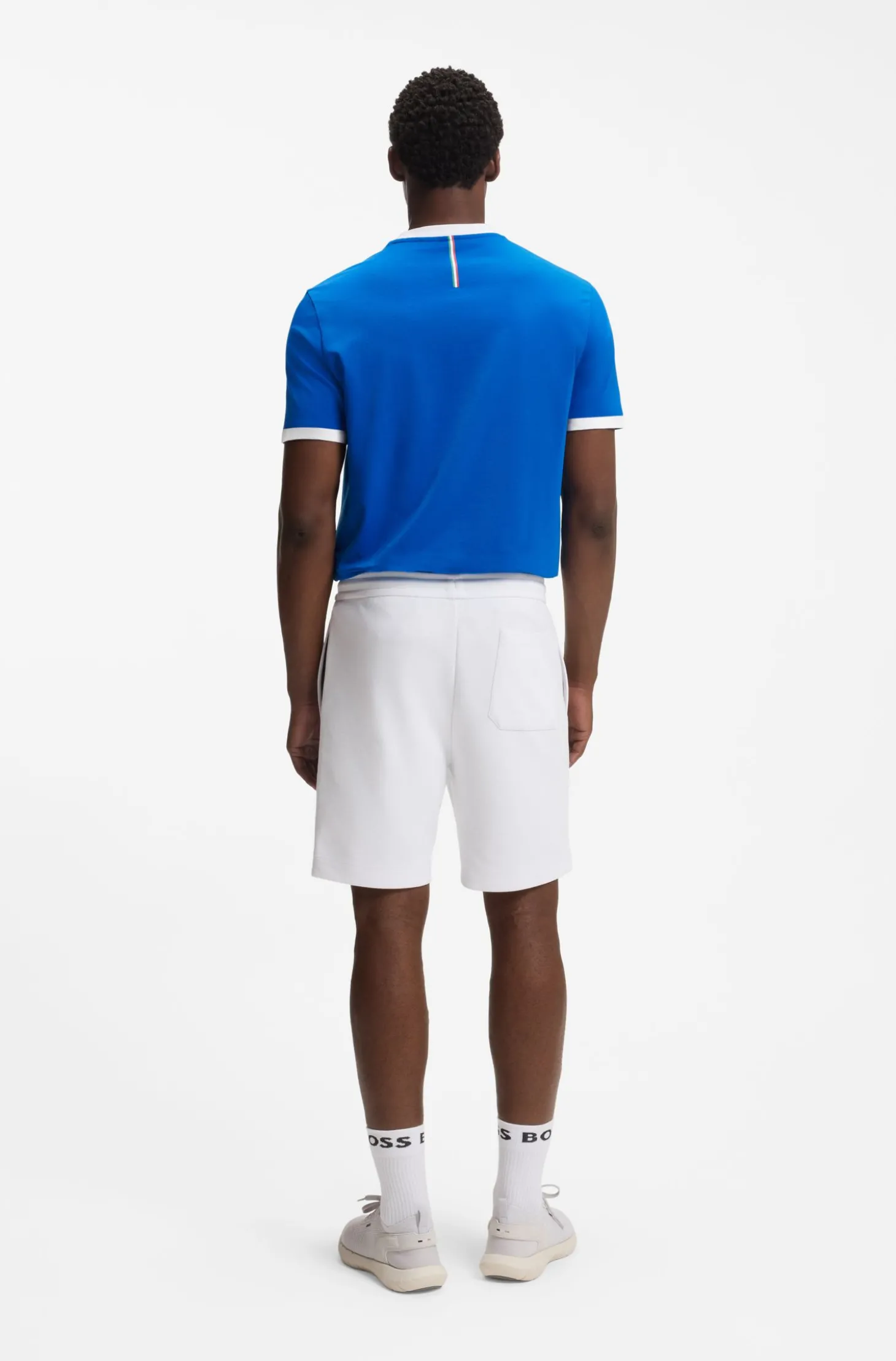 T-Shirt aus Stretch-Baumwolle mit Landesflagge und Logo