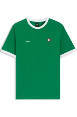 T-Shirt aus Stretch-Baumwolle mit Landesflagge und Logo