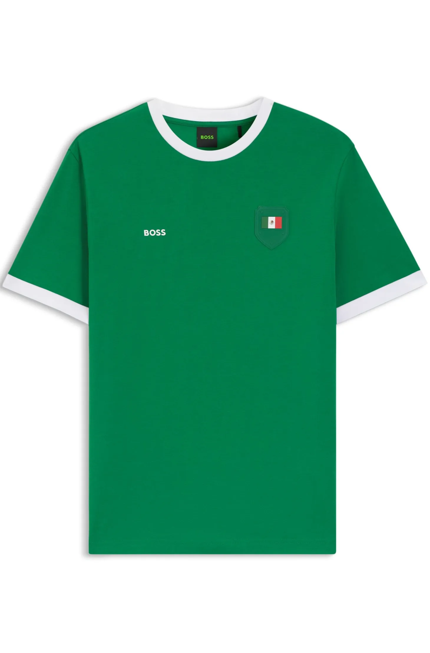 T-Shirt aus Stretch-Baumwolle mit Landesflagge und Logo