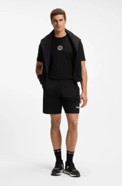 T-Shirt aus Stretch-Baumwolle mit Tennis-Artwork