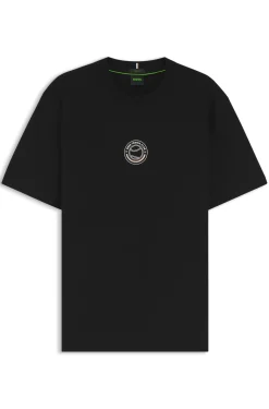 T-Shirt aus Stretch-Baumwolle mit Tennis-Artwork