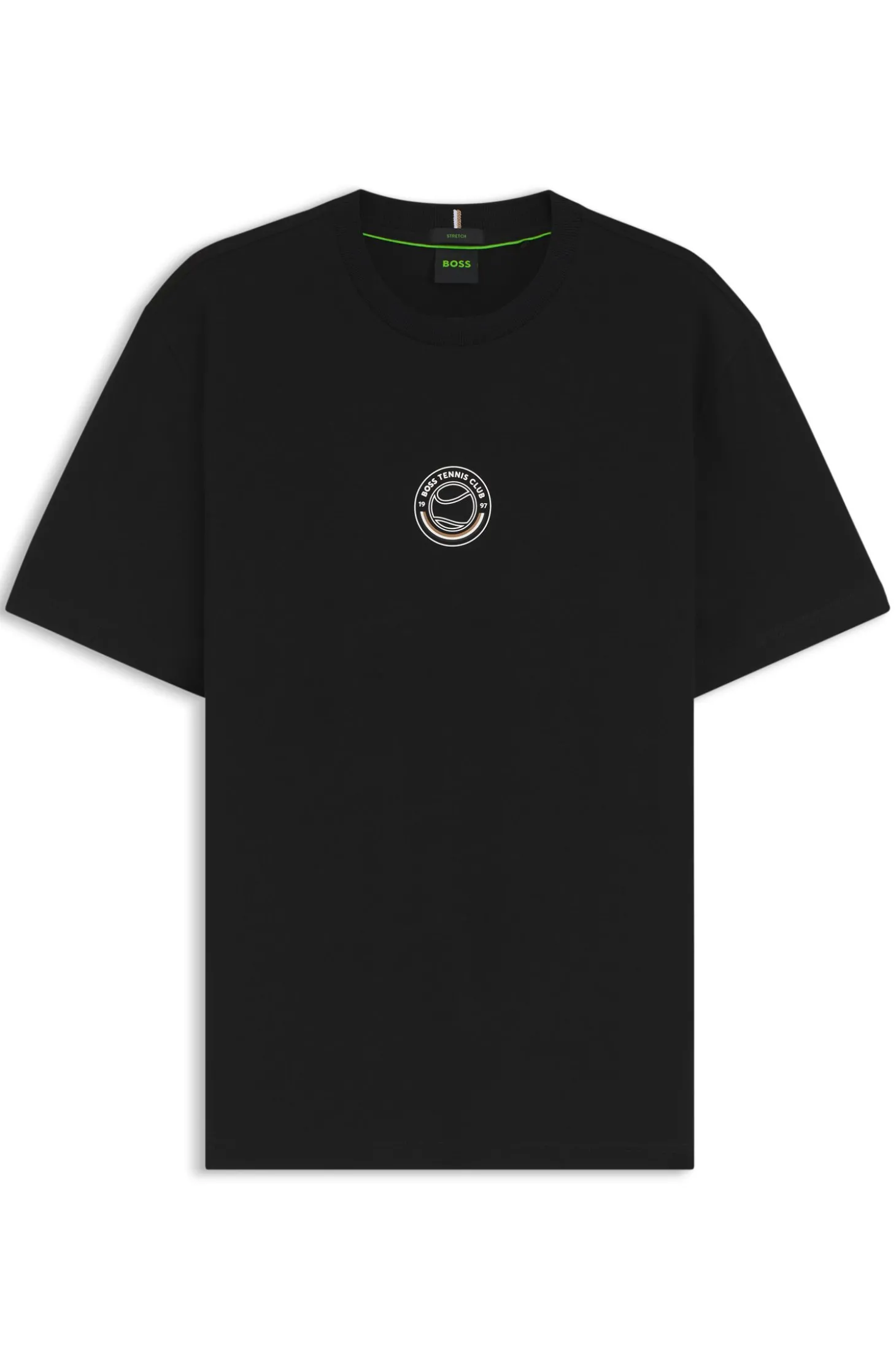 T-Shirt aus Stretch-Baumwolle mit Tennis-Artwork