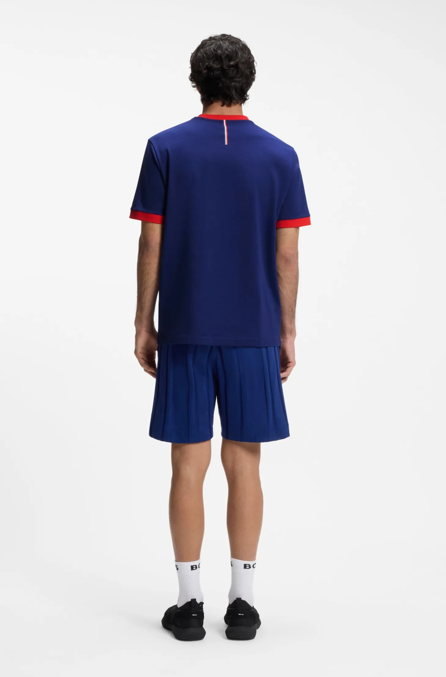 T-Shirt aus Stretch-Baumwolle mit Landesflagge und Logo