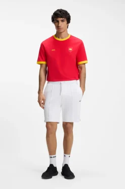 T-Shirt aus Stretch-Baumwolle mit Landesflagge und Logo