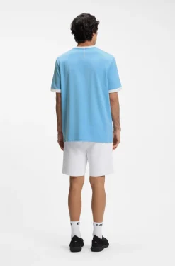 T-Shirt aus Stretch-Baumwolle mit Landesflagge und Logo