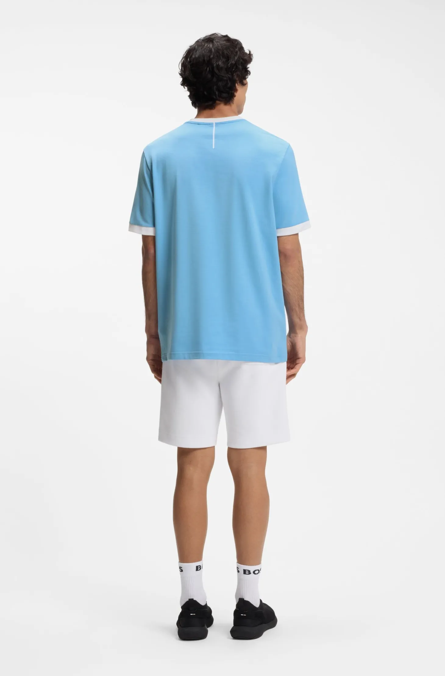 T-Shirt aus Stretch-Baumwolle mit Landesflagge und Logo