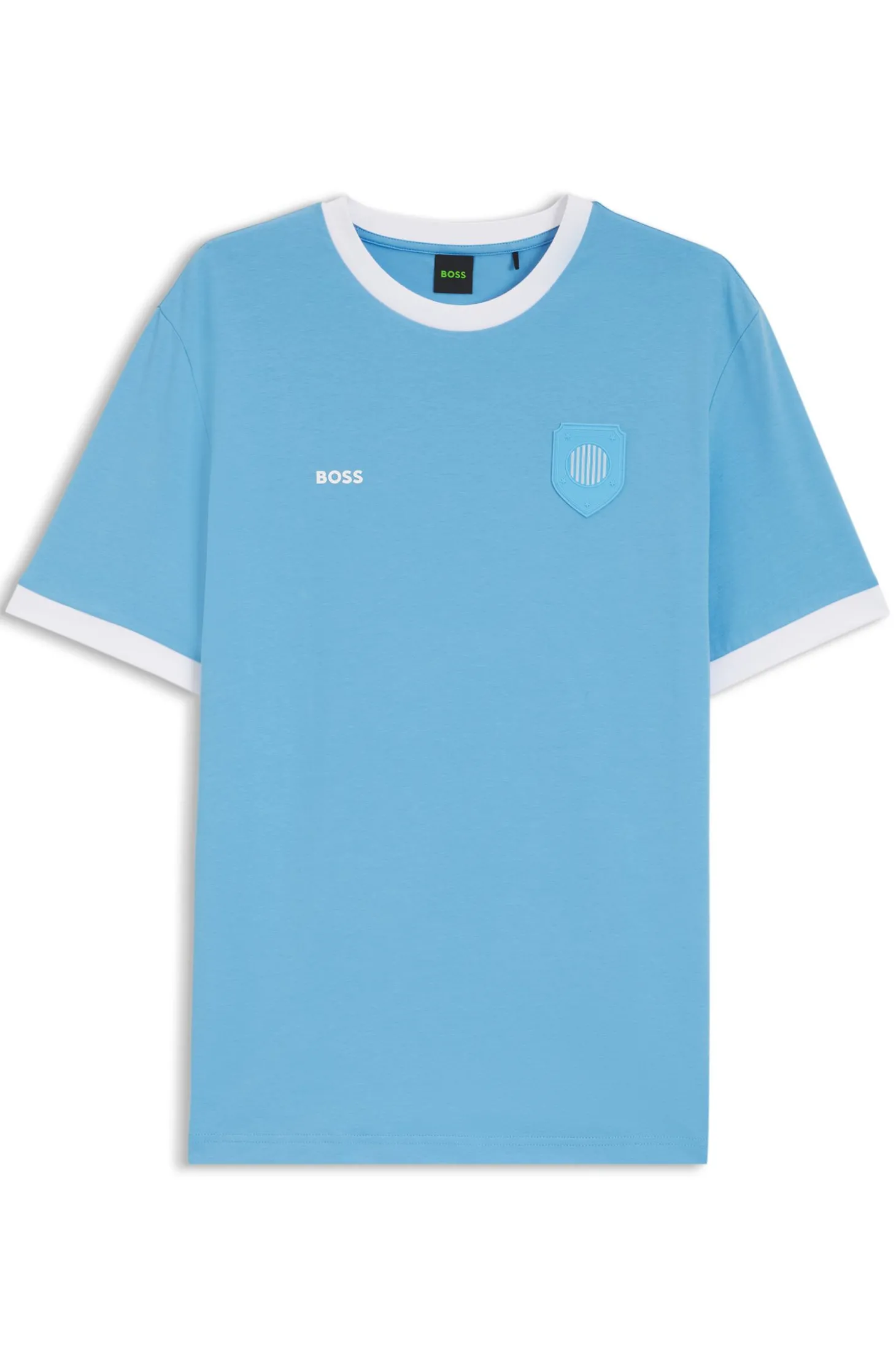 T-Shirt aus Stretch-Baumwolle mit Landesflagge und Logo