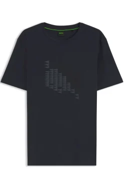 T-Shirt aus Stretch-Baumwolle mit Flaggen-Artwork