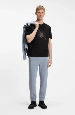 T-Shirt aus Stretch-Baumwolle mit Flaggen-Artwork
