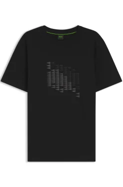 T-Shirt aus Stretch-Baumwolle mit Flaggen-Artwork