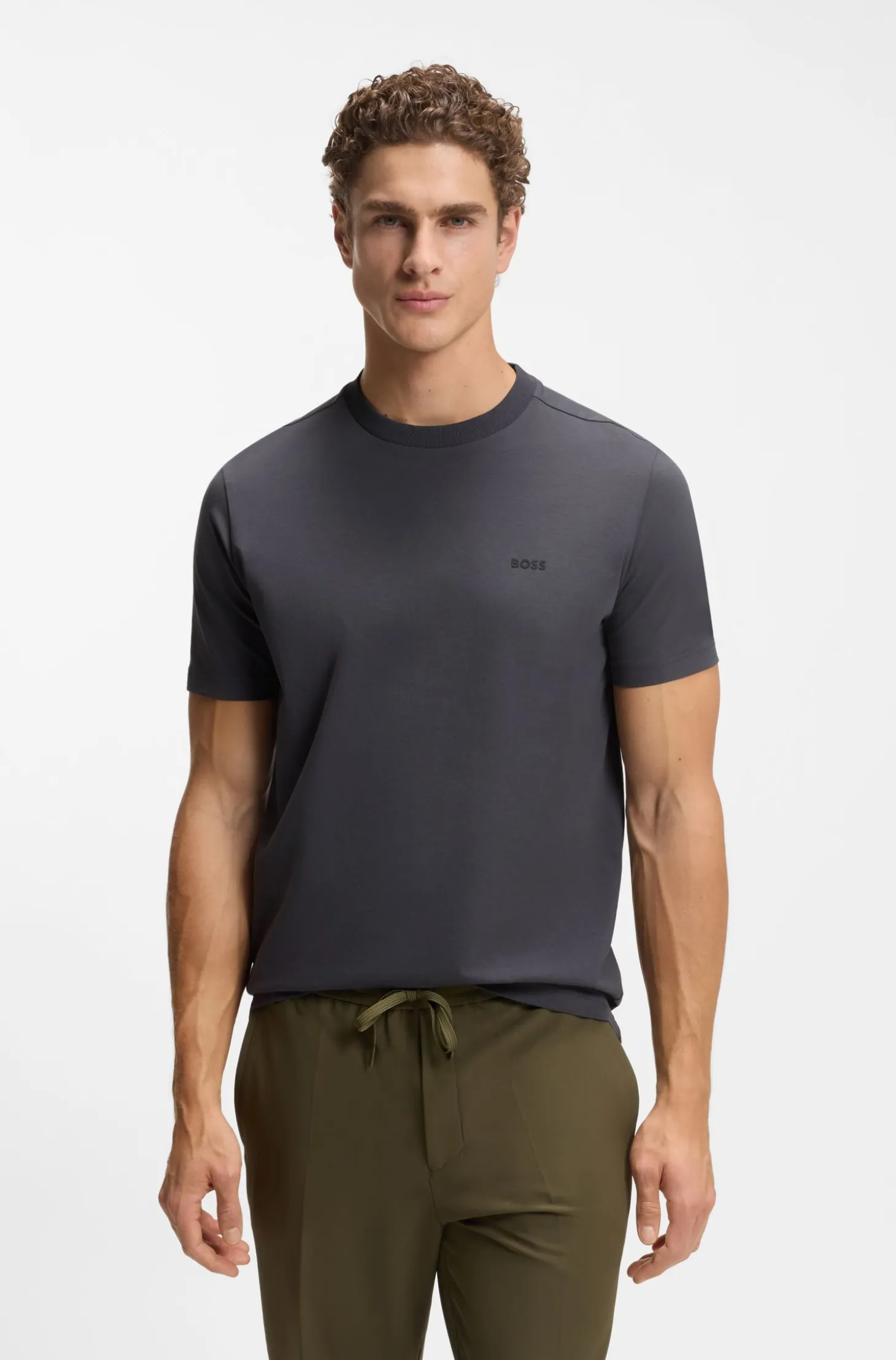 T-Shirt aus Stretch-Baumwolle mit Logo-Detail
