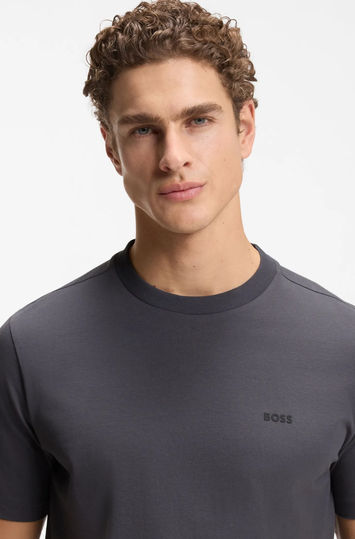 T-Shirt aus Stretch-Baumwolle mit Logo-Detail