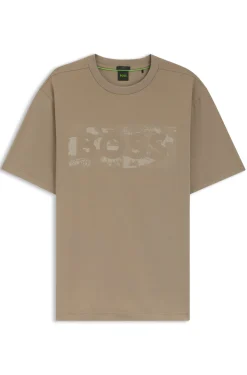 T-Shirt aus Stretch-Baumwolle mit Logo-Artwork