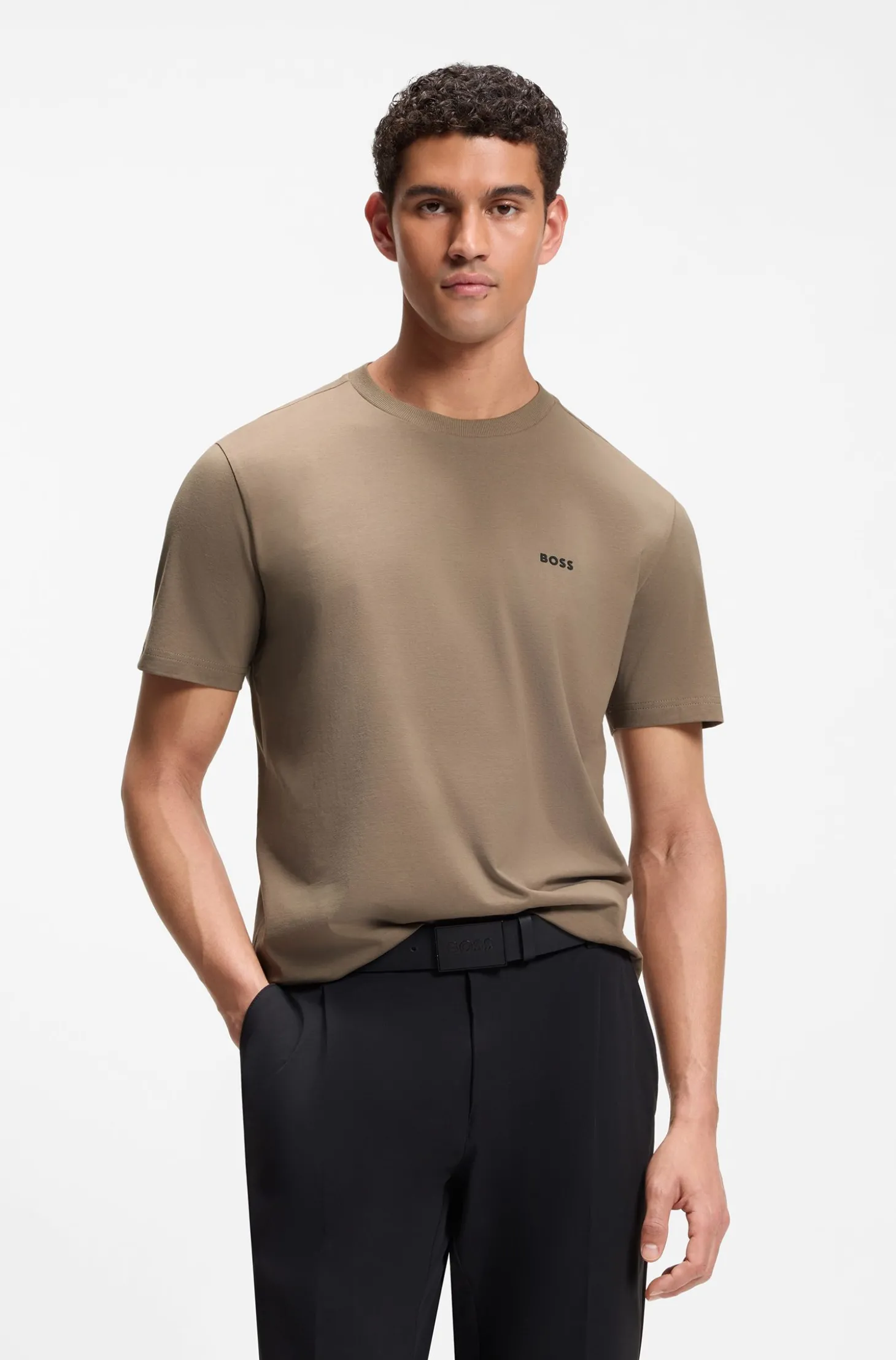T-Shirt aus Stretch-Baumwolle mit Logo-Detail