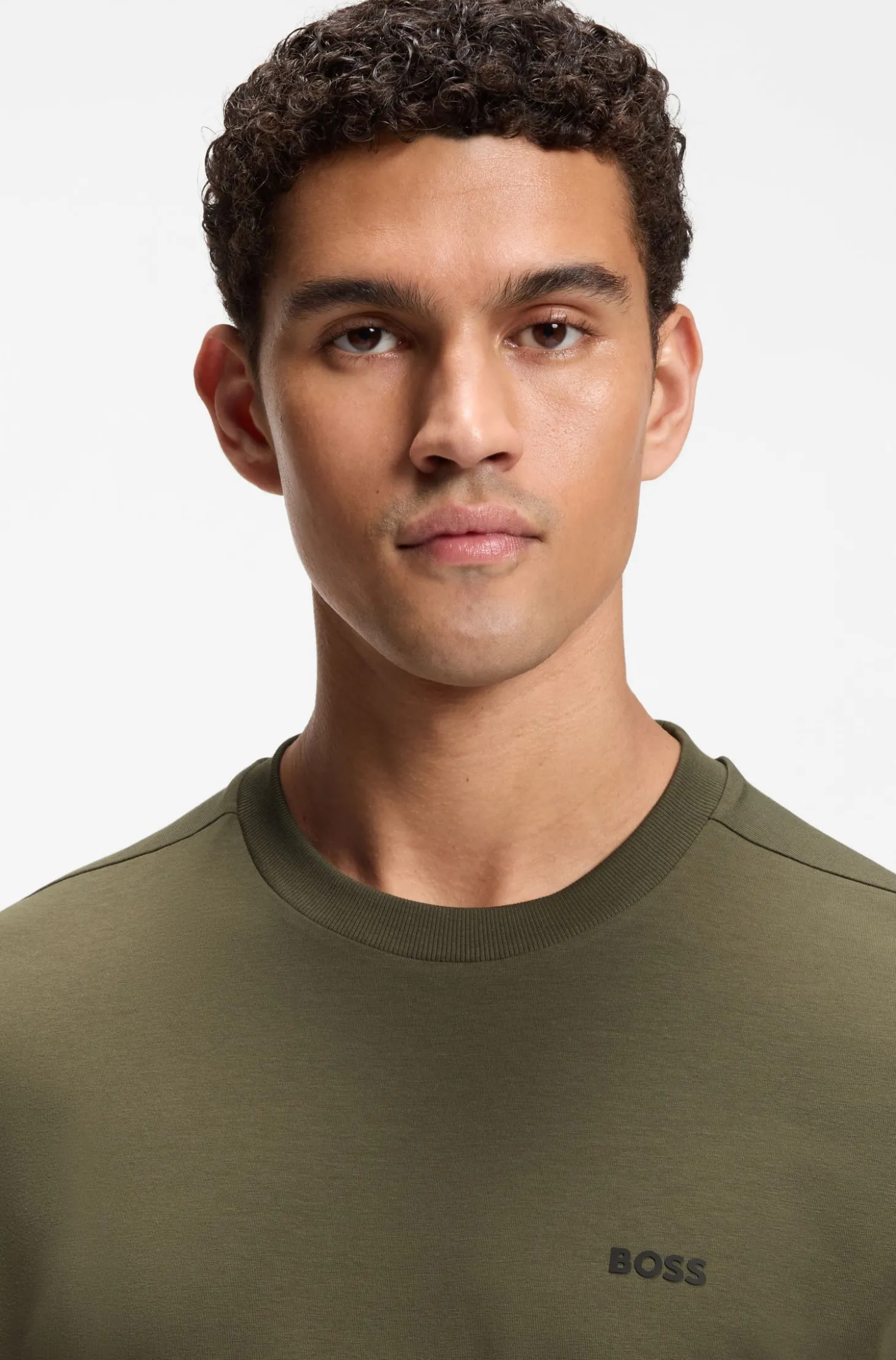 T-Shirt aus Stretch-Baumwolle mit Logo-Detail