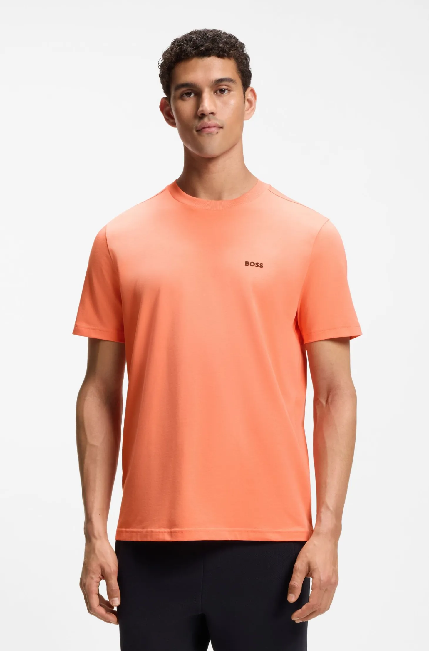 T-Shirt aus Stretch-Baumwolle mit Logo-Detail