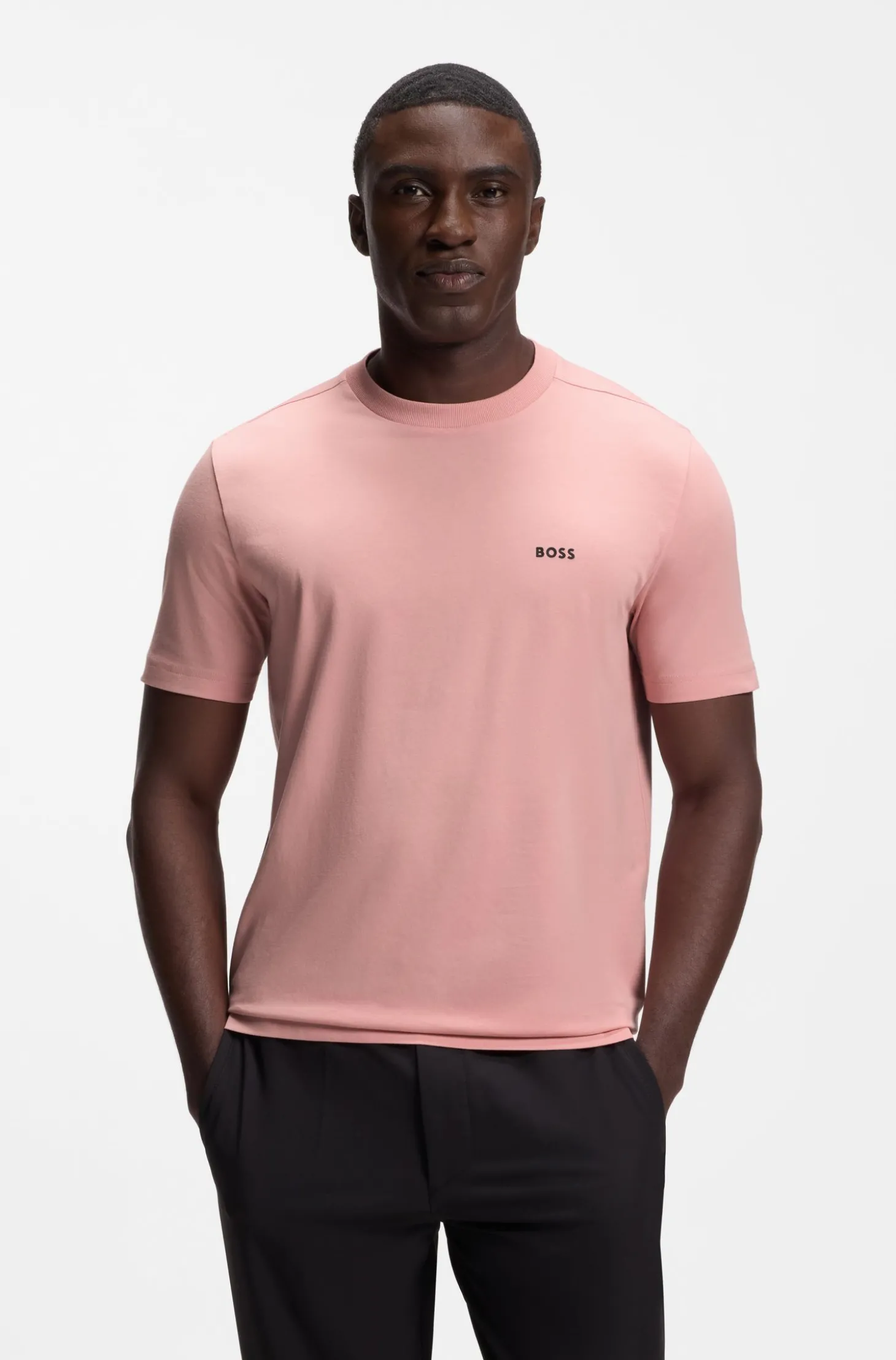 T-Shirt aus Stretch-Baumwolle mit Logo-Detail