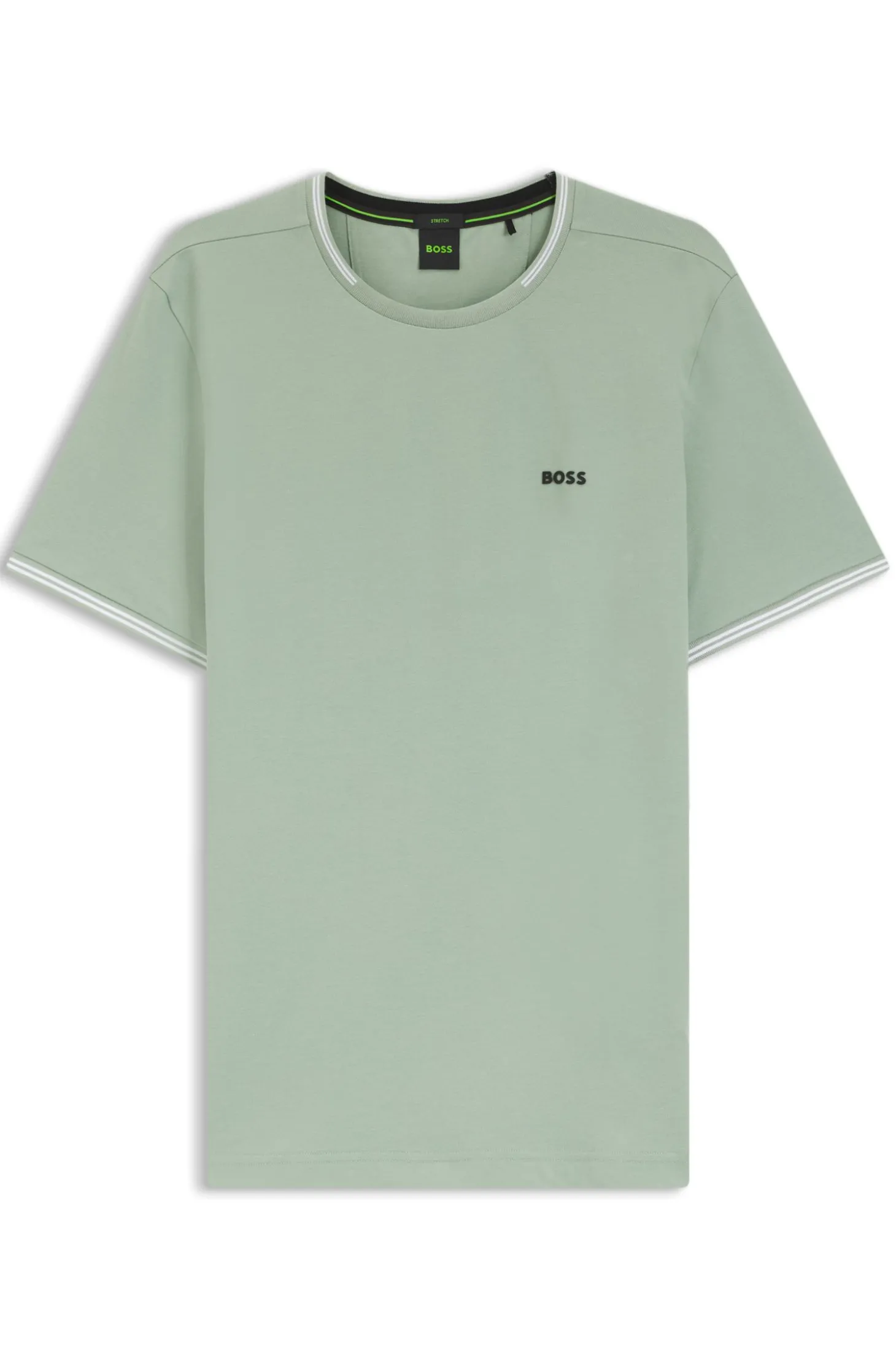 T-Shirt aus Stretch-Baumwolle mit Streifen und Logo