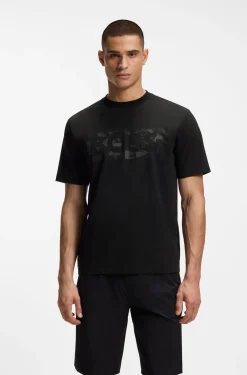 T-Shirt aus Stretch-Baumwolle mit Logo-Artwork
