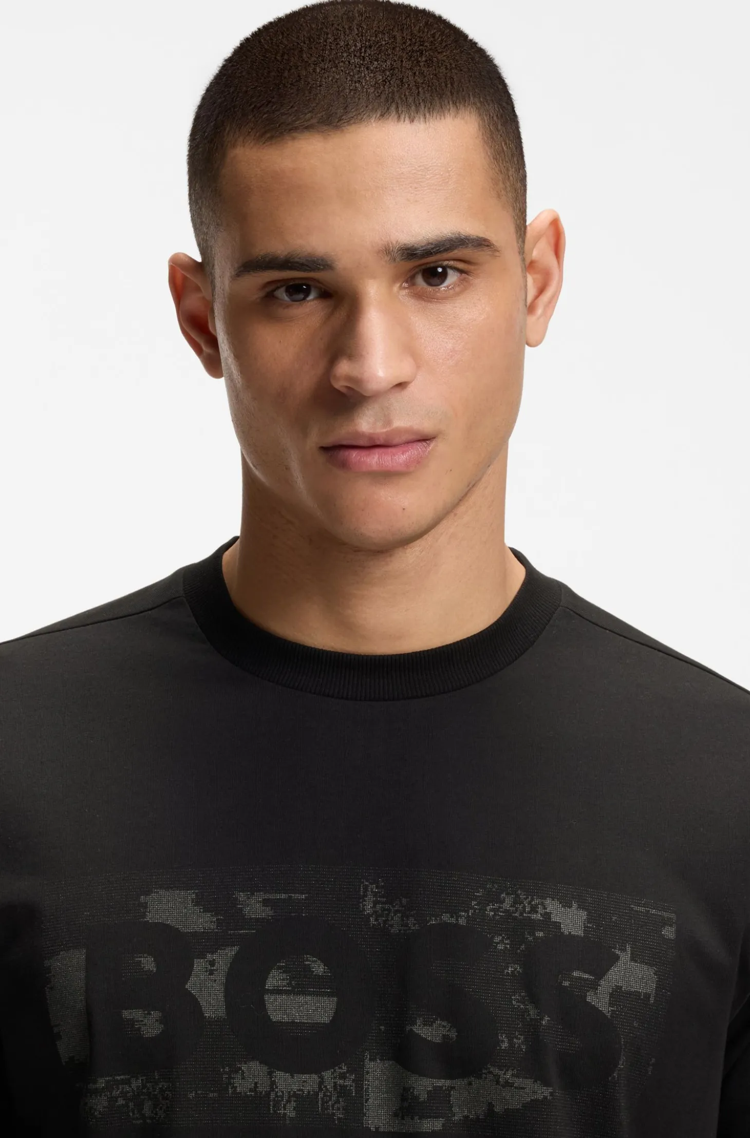 T-Shirt aus Stretch-Baumwolle mit Logo-Artwork