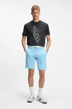 T-Shirt aus Stretch-Baumwolle mit geometrischem Print