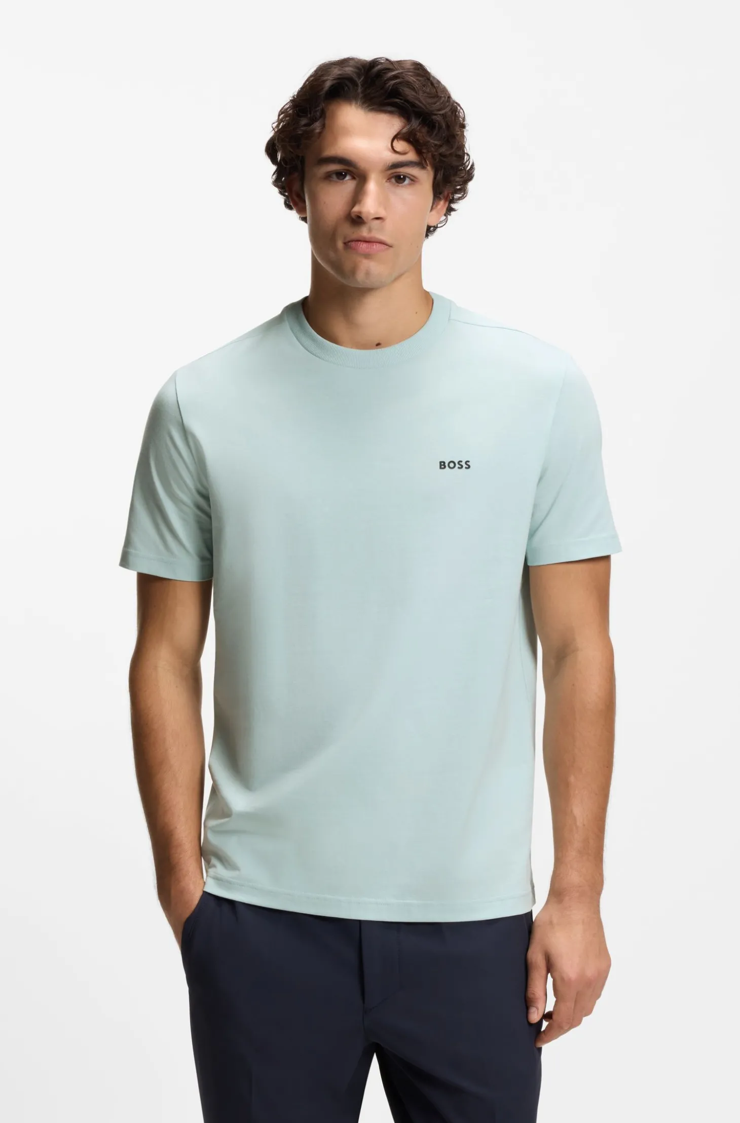 T-Shirt aus Stretch-Baumwolle mit Logo-Detail