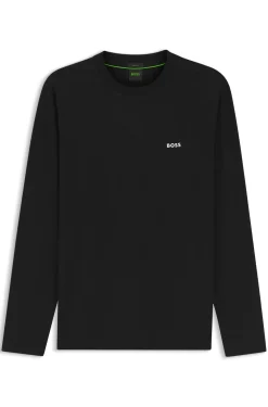 T-Shirt aus Stretch-Baumwolle mit Kontrast-Logo