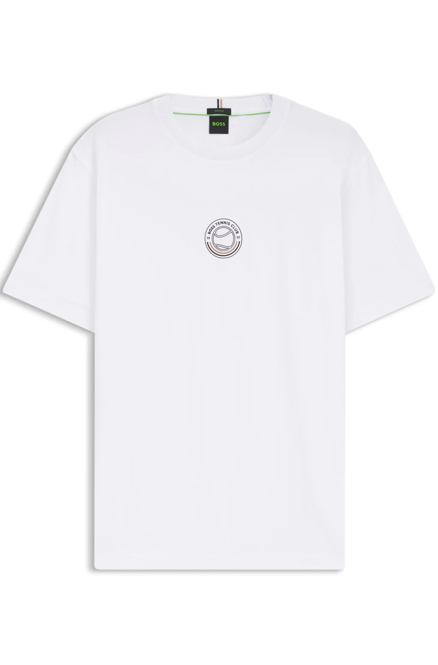 T-Shirt aus Stretch-Baumwolle mit Tennis-Artwork