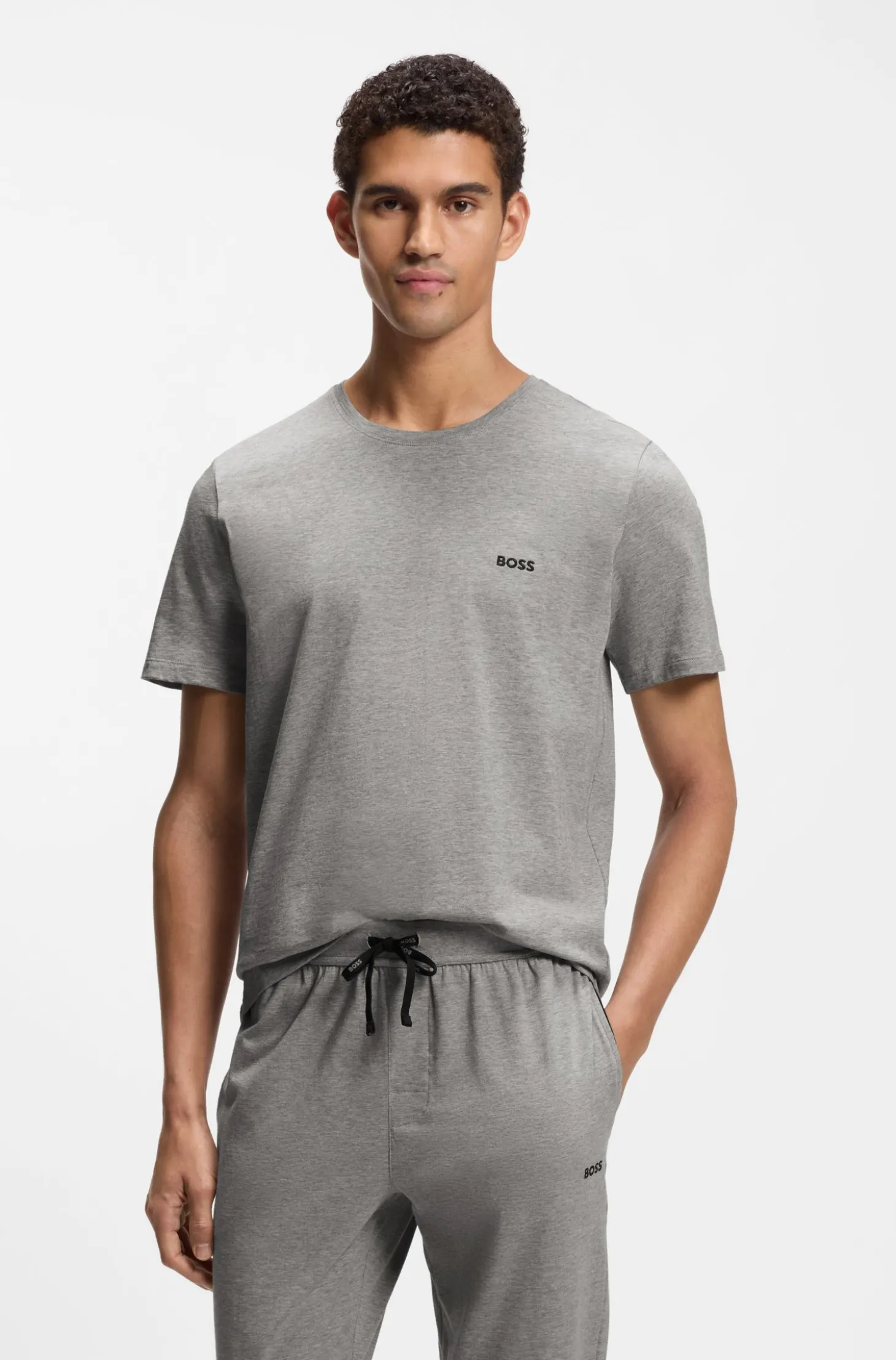 T-Shirt aus Stretch-Baumwolle mit Logo-Stickerei