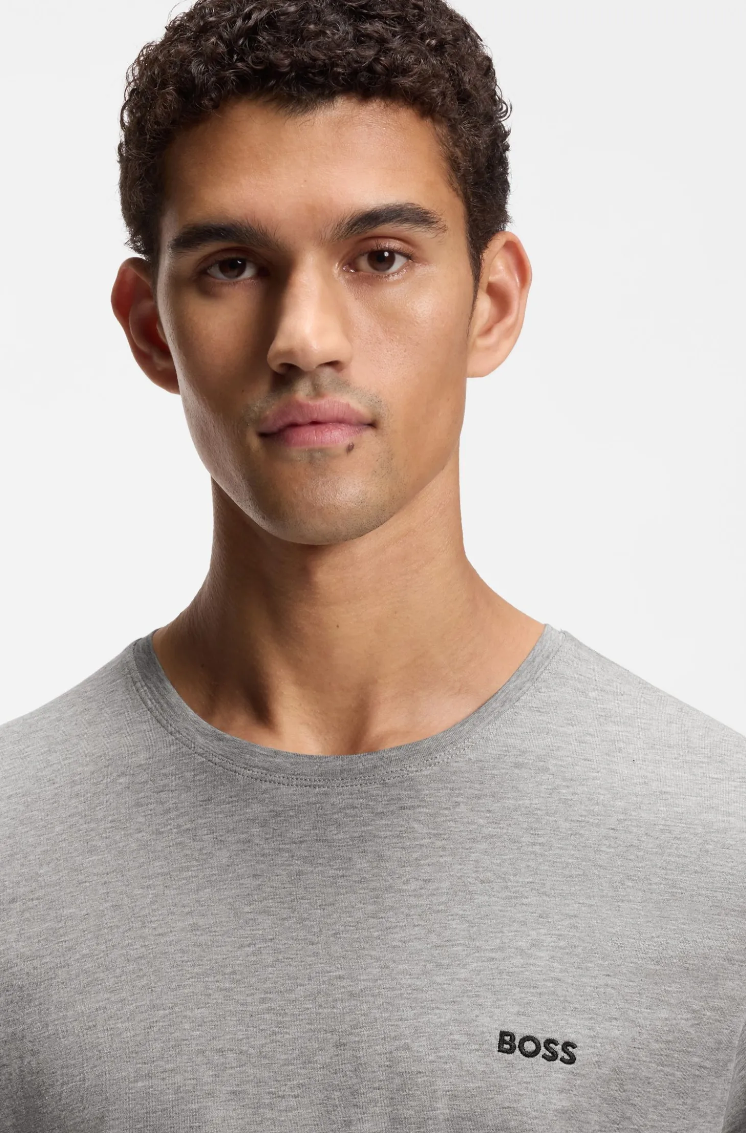 T-Shirt aus Stretch-Baumwolle mit Logo-Stickerei