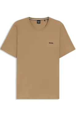 T-Shirt aus Stretch-Baumwolle mit Logo-Stickerei