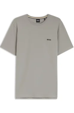 T-Shirt aus Stretch-Baumwolle mit Logo-Stickerei