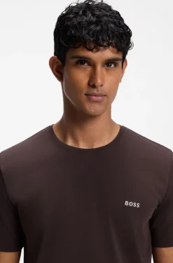 T-Shirt aus Stretch-Baumwolle mit Logo-Stickerei