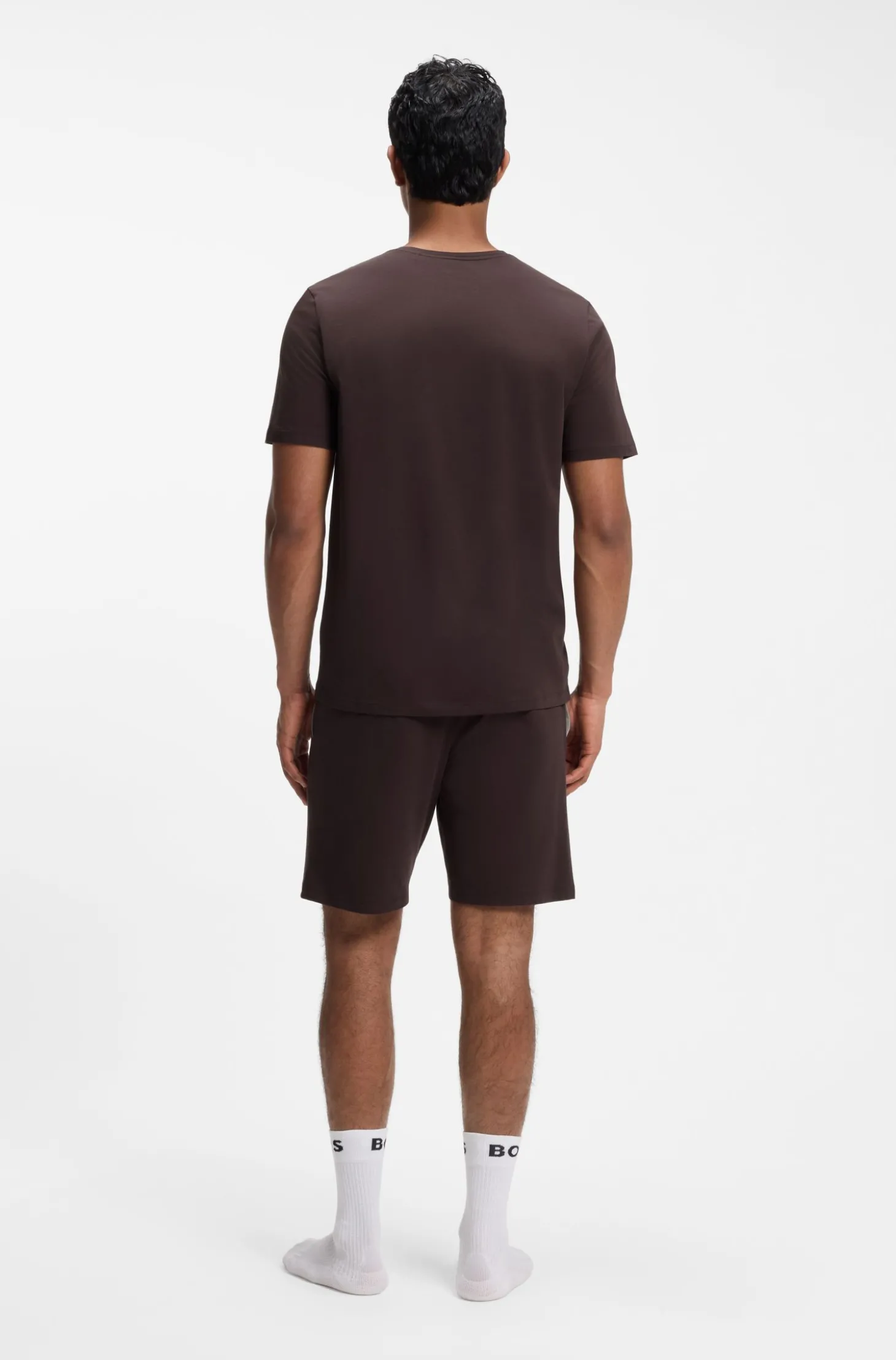 T-Shirt aus Stretch-Baumwolle mit Logo-Stickerei