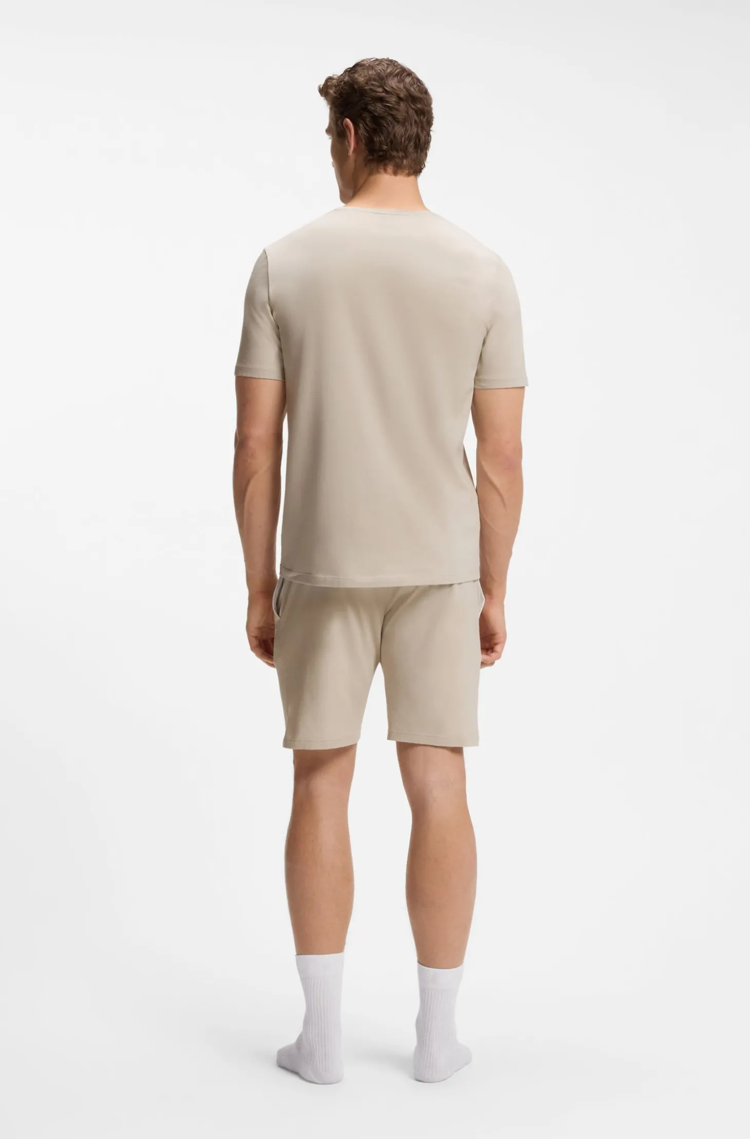 T-Shirt aus Stretch-Baumwolle mit Logo-Stickerei