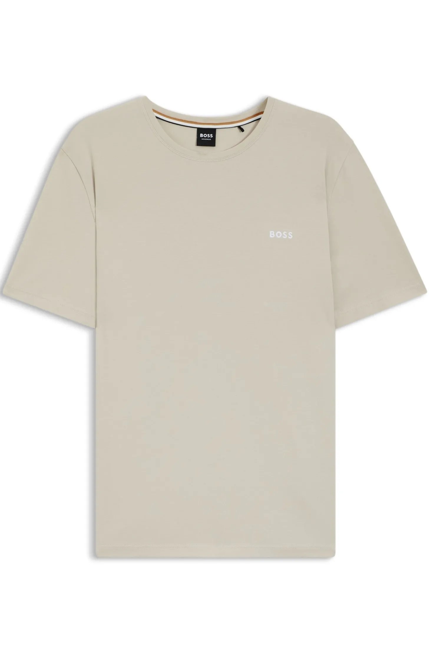 T-Shirt aus Stretch-Baumwolle mit Logo-Stickerei