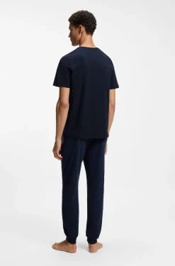 T-Shirt aus Stretch-Baumwolle mit Logo-Stickerei