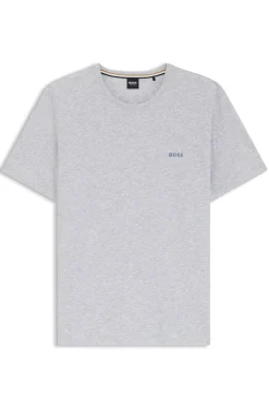 T-Shirt aus Stretch-Baumwolle mit Logo-Stickerei
