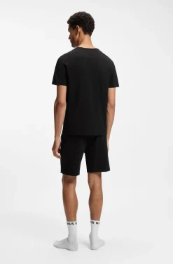 T-Shirt aus Stretch-Baumwolle mit Logo-Stickerei