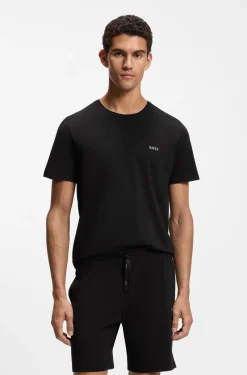 T-Shirt aus Stretch-Baumwolle mit Logo-Stickerei