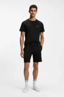 T-Shirt aus Stretch-Baumwolle mit Logo-Stickerei