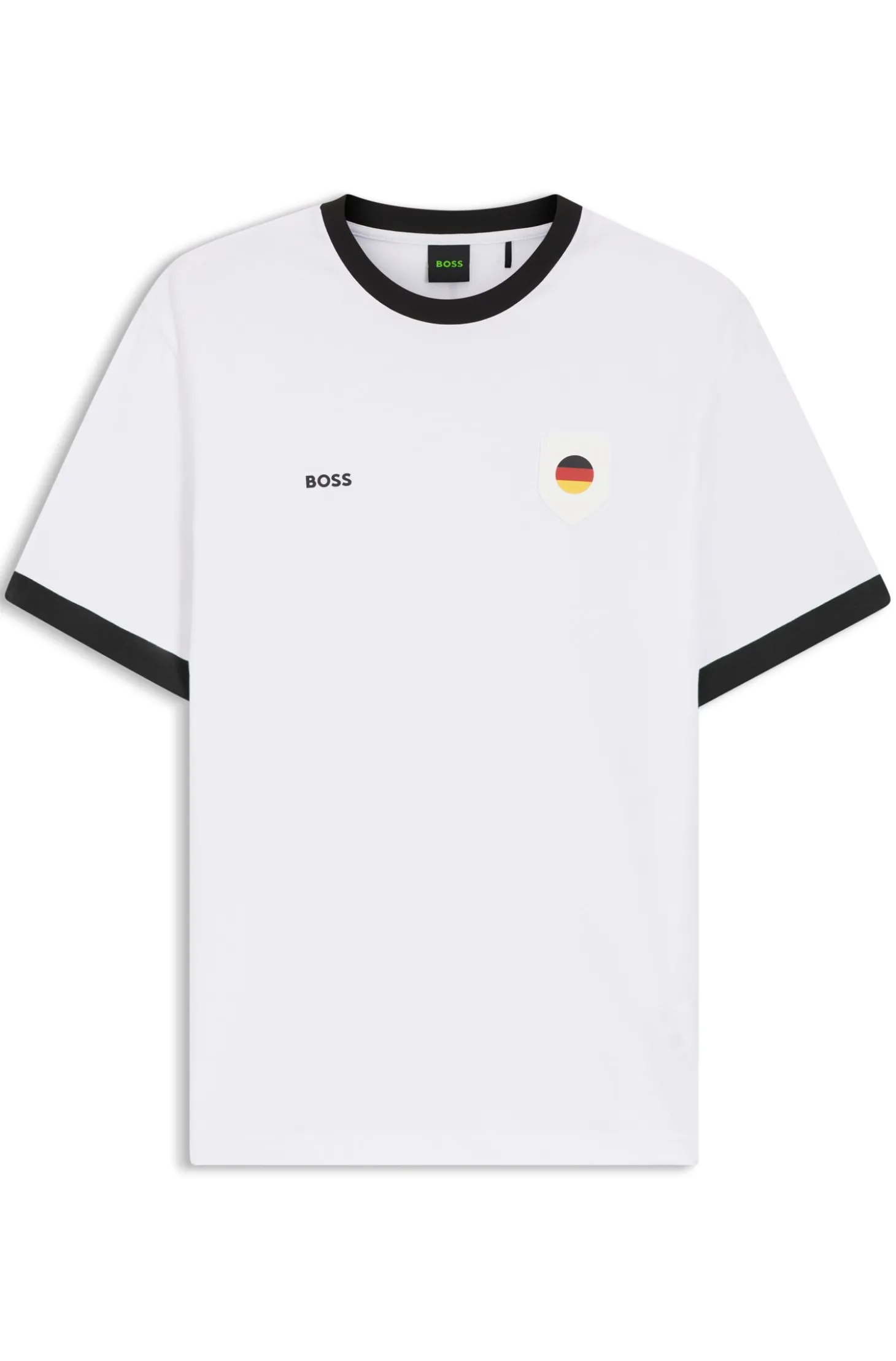 T-Shirt aus Stretch-Baumwolle mit Landesflagge und Logo