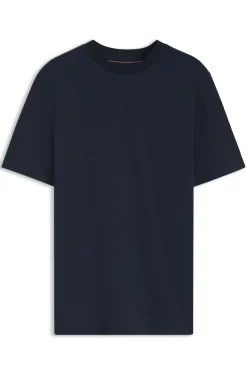 T-Shirt mit Windowpane-Karo aus Baumwoll-Mix mit Seide